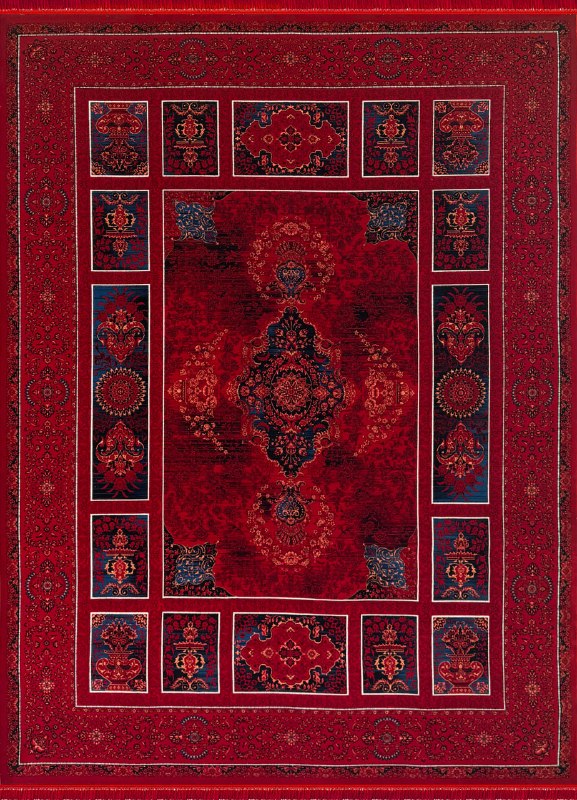 RED Color High Quality 1500 Reeds Kashan Design Machine Made Carpet #A71811