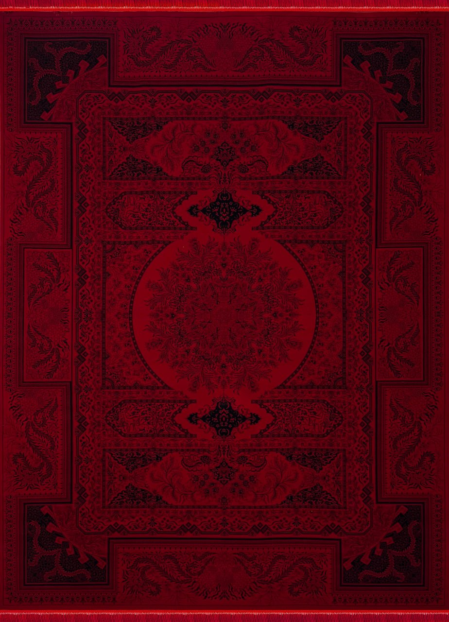 RED Color High Quality 1500 Reeds Kashan Design Machine Made Carpet #A82811