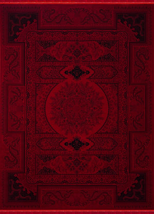RED Color High Quality 1500 Reeds Kashan Design Machine Made Carpet #A82811