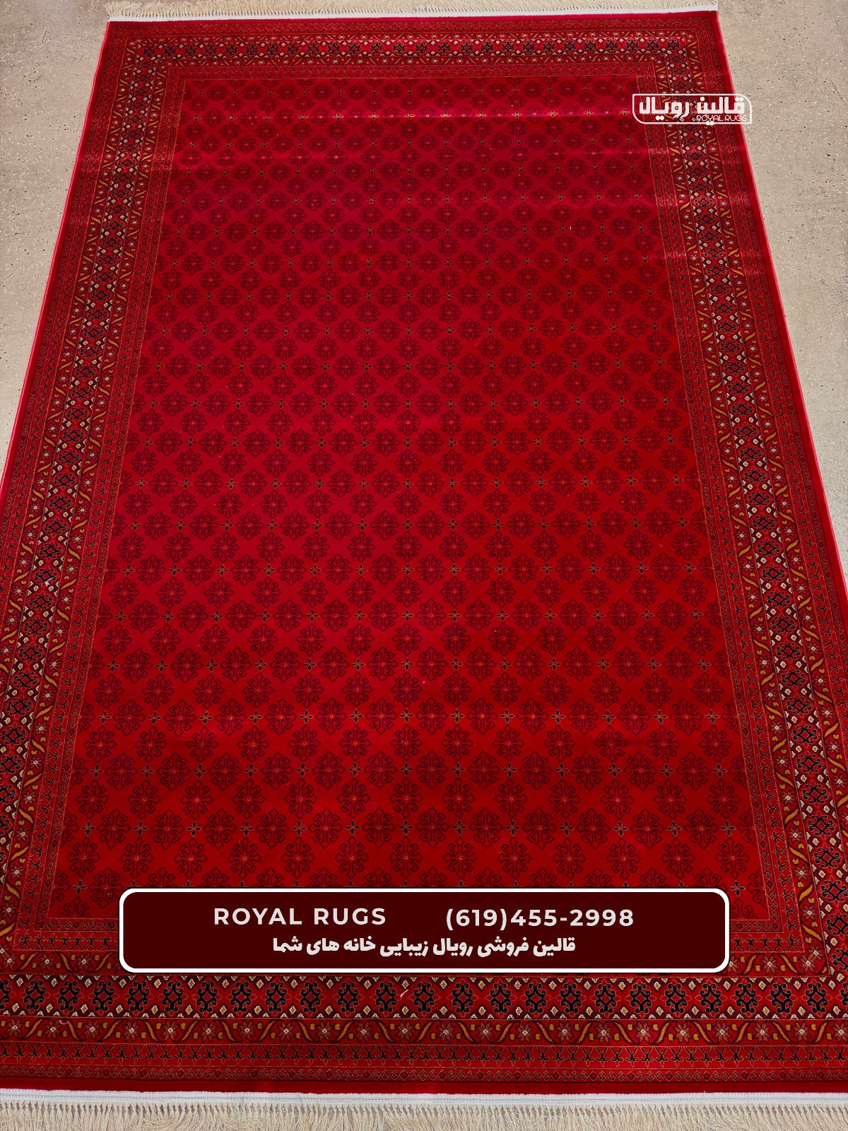 Red Color High Quality 1500 Reeds Kashan Design Machine Made Carpet #60811