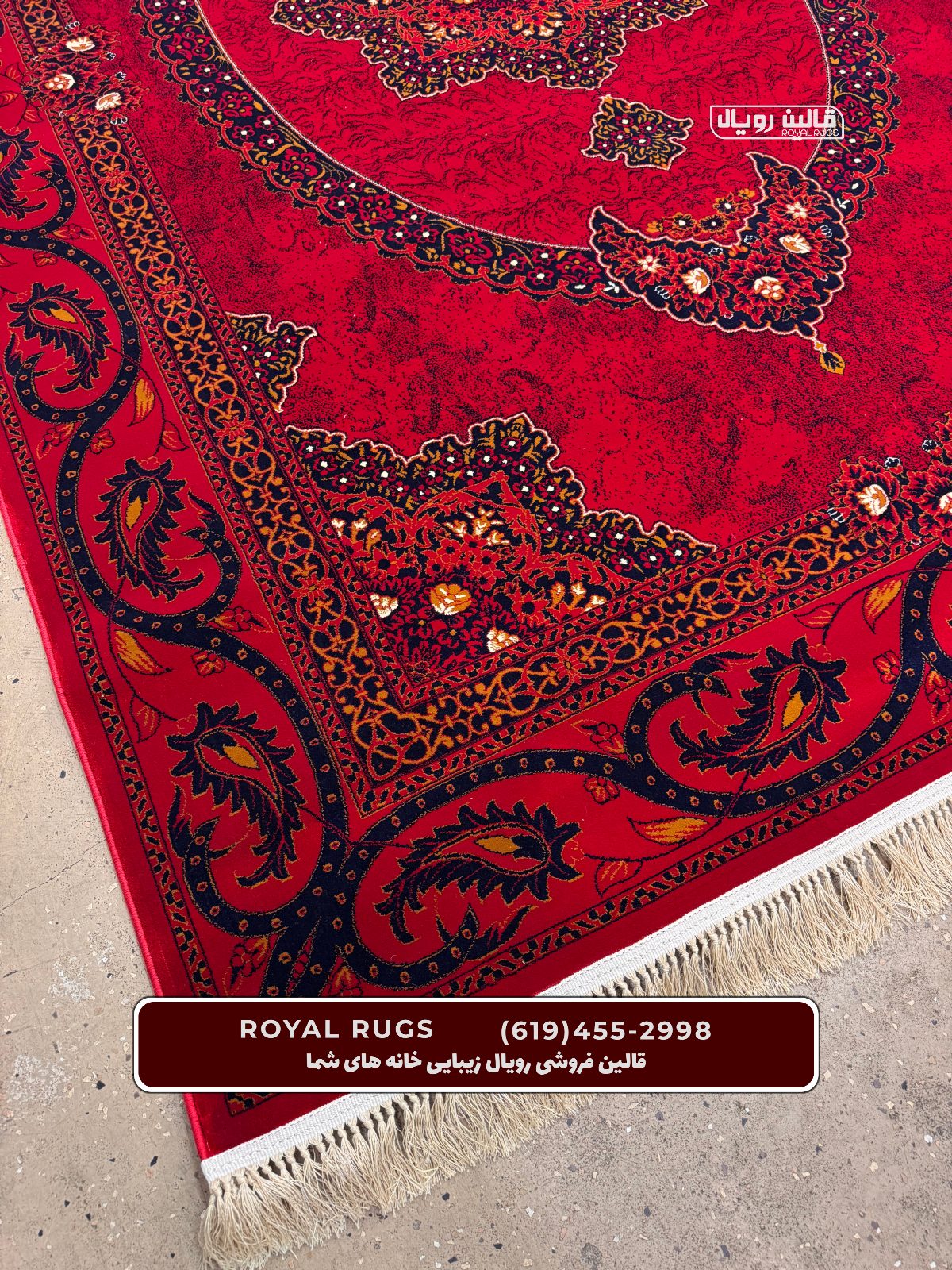 Red Color High Quality 1500 Reeds Kashan Design Machine Made Carpet #60611