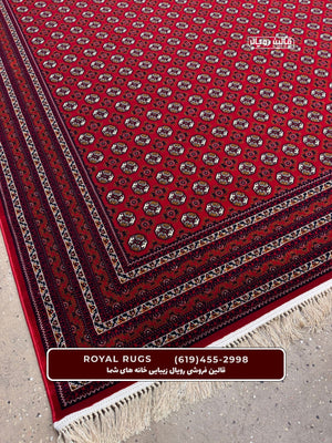 Red Color High Quality 1500 Reeds Kashan Design Machine Made Carpet #63511