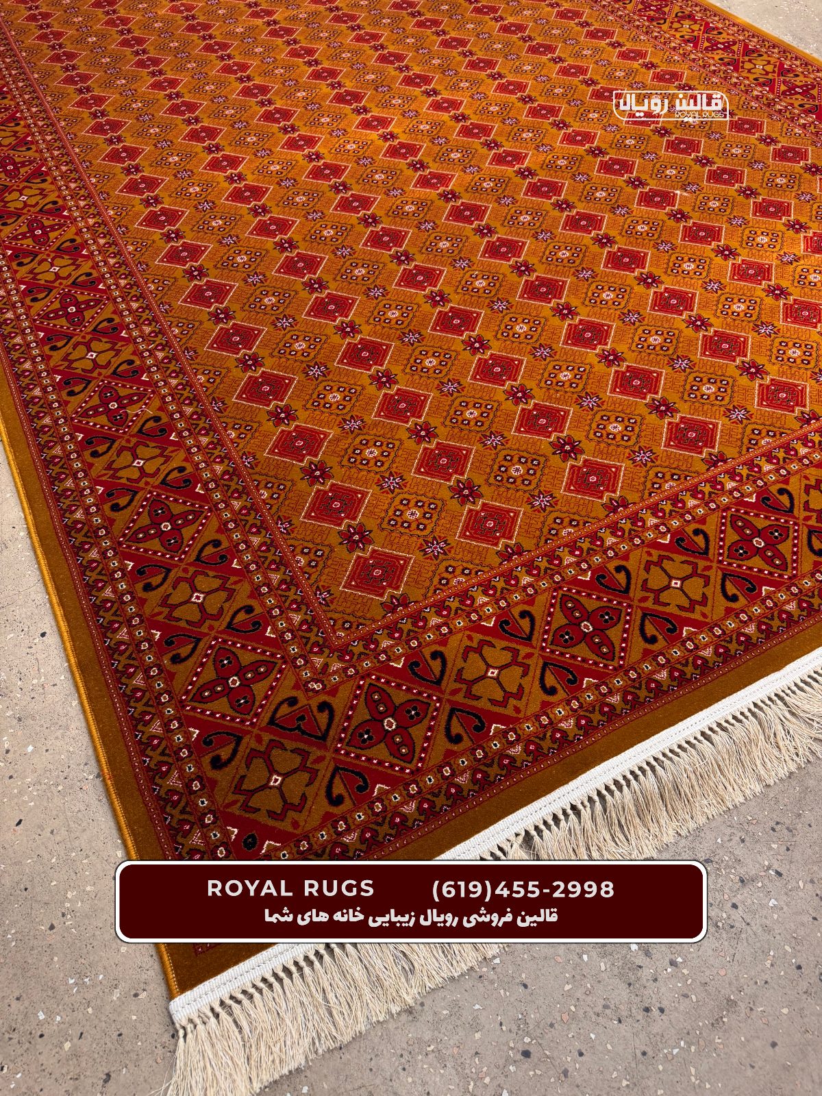 ‌Yellow Color High Quality 1500 Reeds Kashan Design Machine Made Carpet #60213