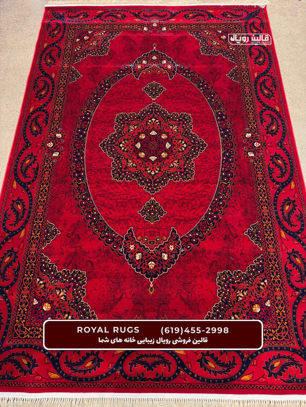Red Color High Quality 1500 Reeds Kashan Design Machine Made Carpet #60611