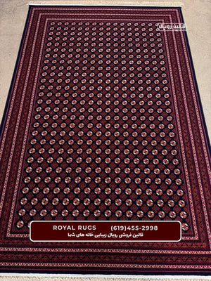 Dark Navy Color High Quality 1500 Reeds Kashan Design Machine Made Carpet #63504