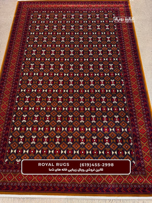 ‌Yellow & Red Color High Quality 1500 Reeds Kashan Design Machine Made Carpet #60713