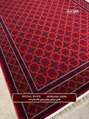 Red Color High Quality 1500 Reeds Kashan Design Machine Made Carpet #62711