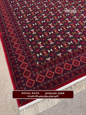 Red Color High Quality 1500 Reeds Kashan Design Machine Made Carpet #60711