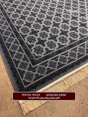 ‌Grey Color High Quality 1500 Reeds Kashan Design Machine Made Carpet #62702