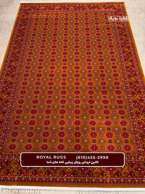 ‌Yellow Color High Quality 1500 Reeds Kashan Design Machine Made Carpet #60213
