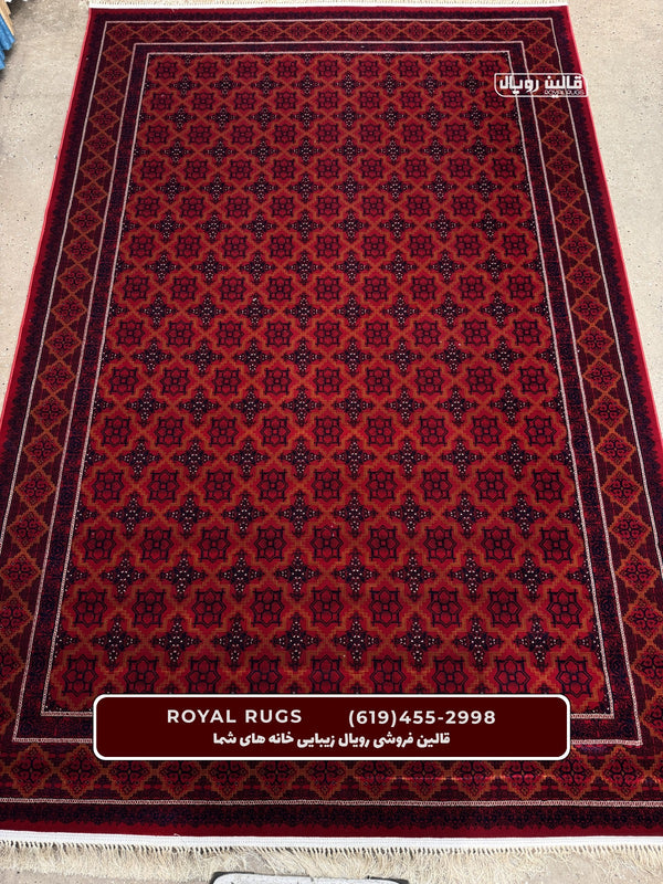 Red Color High Quality 1500 Reeds Kashan Design Machine Made Carpet #62711