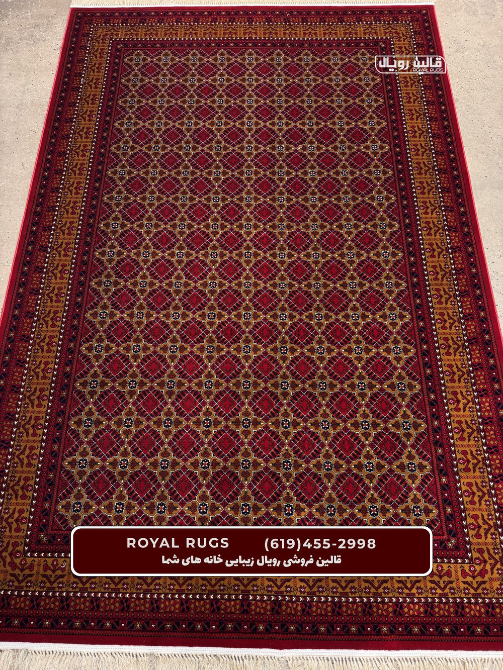 Red Color High Quality 1500 Reeds Kashan Design Machine Made Carpet #60111