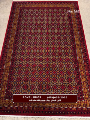 Red Color High Quality 1500 Reeds Kashan Design Machine Made Carpet #60111