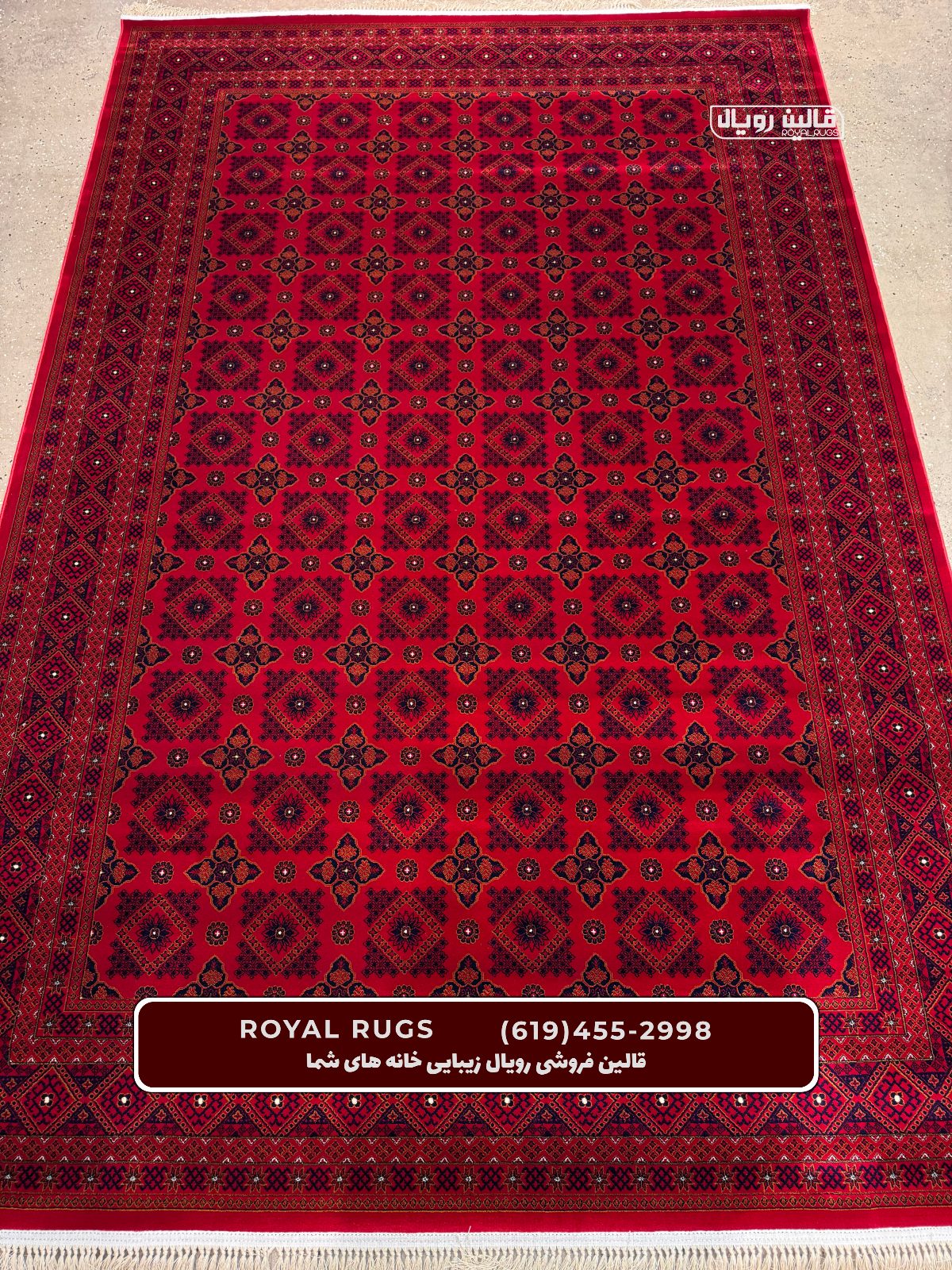 Red Color High Quality 1500 Reeds Kashan Design Machine Made Carpet #61411