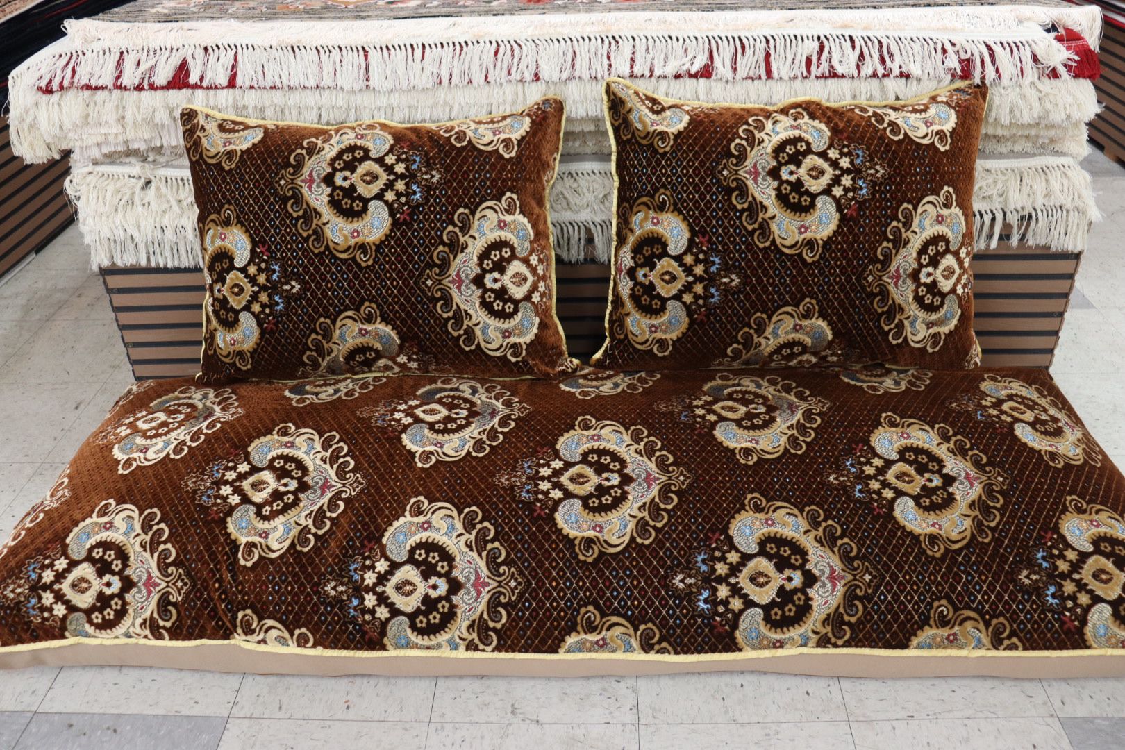 Creamy & Brown Customized Toshak Cover Set #020