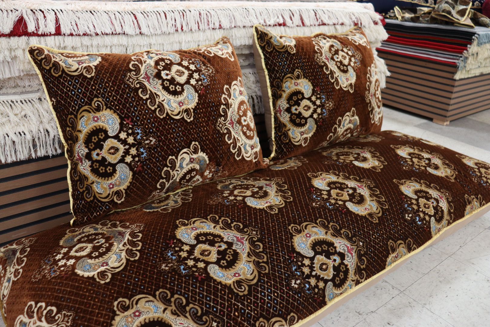 Creamy & Brown Customized Toshak Cover Set #020