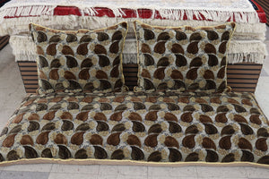 Creamy & Brown Customized Toshak Cover Set #021