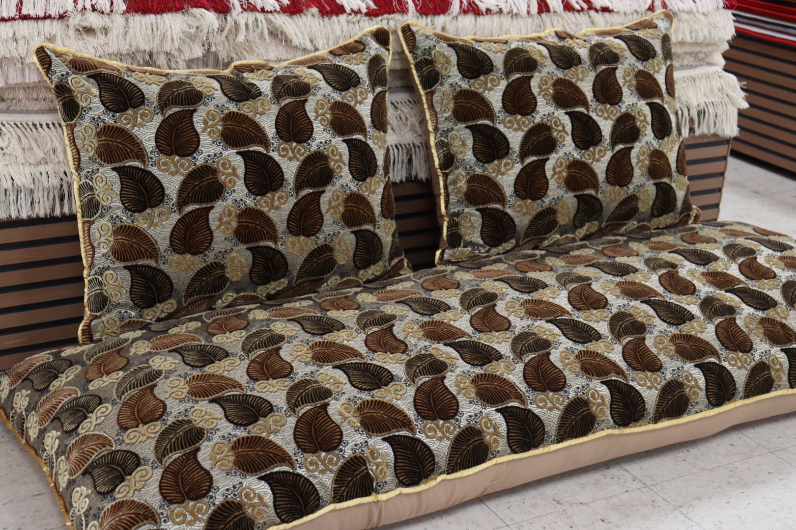 Creamy & Brown Customized Toshak Cover Set #021