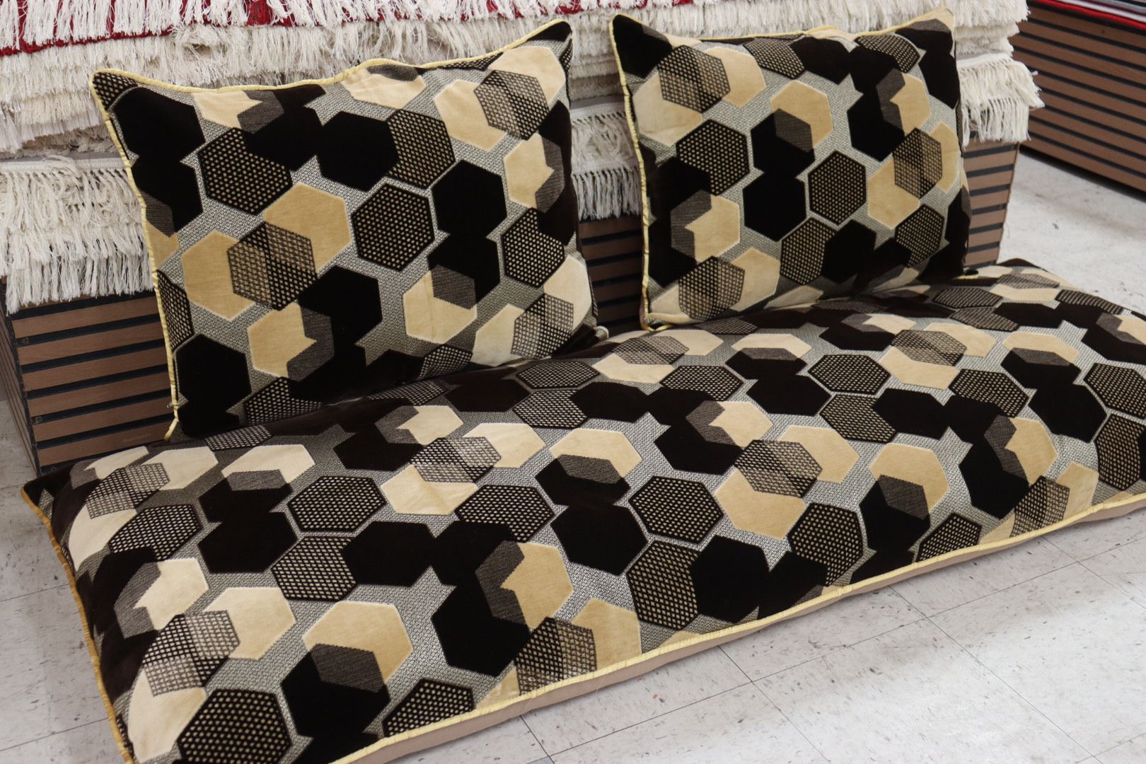 Creamy & Brown Customized Toshak Cover Set #022