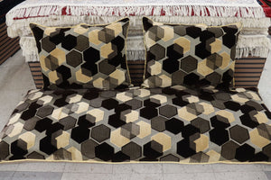 Creamy & Brown Customized Toshak Cover Set #022