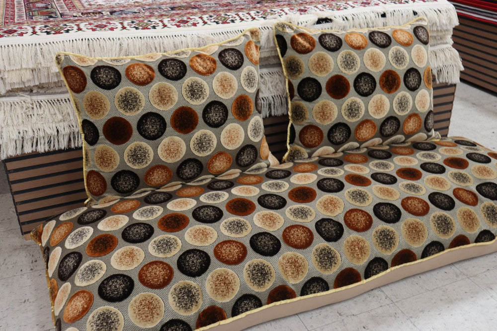 Creamy & Brown Customized Toshak Cover Set #023
