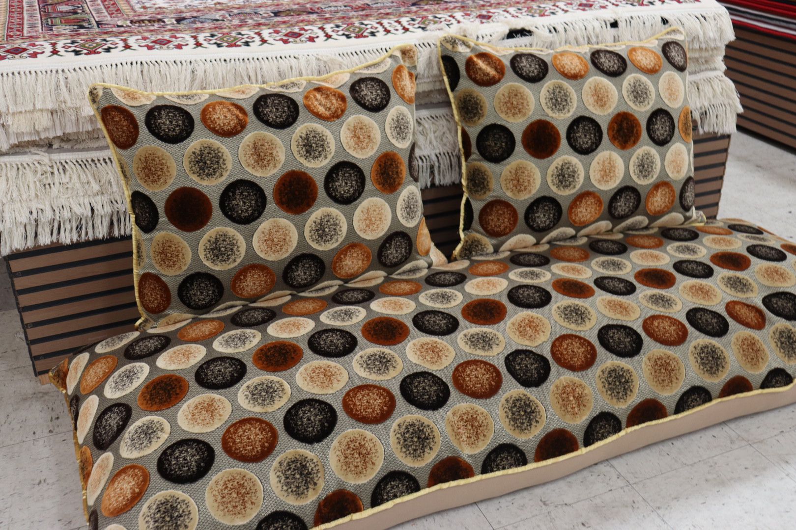 Creamy & Brown Customized Toshak Cover Set #023