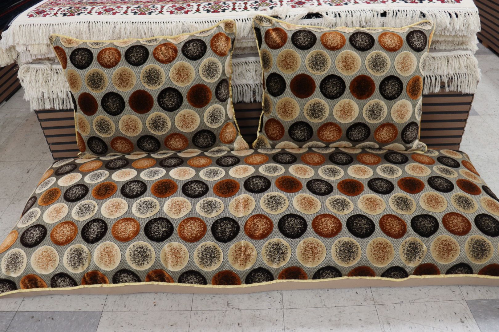 Creamy & Brown Customized Toshak Cover Set #023