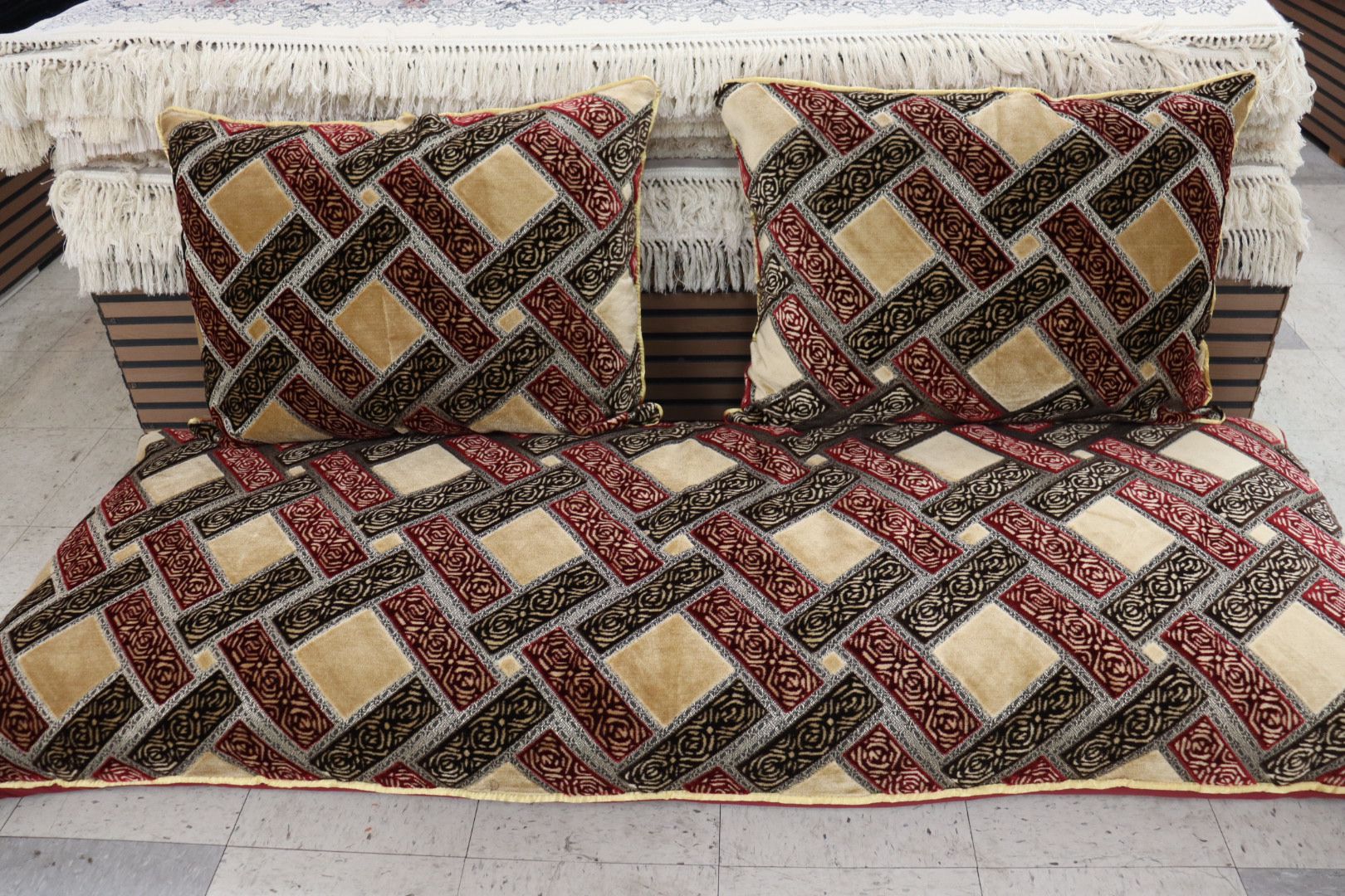 Creamy & Brown Customized Toshak Cover Set #024