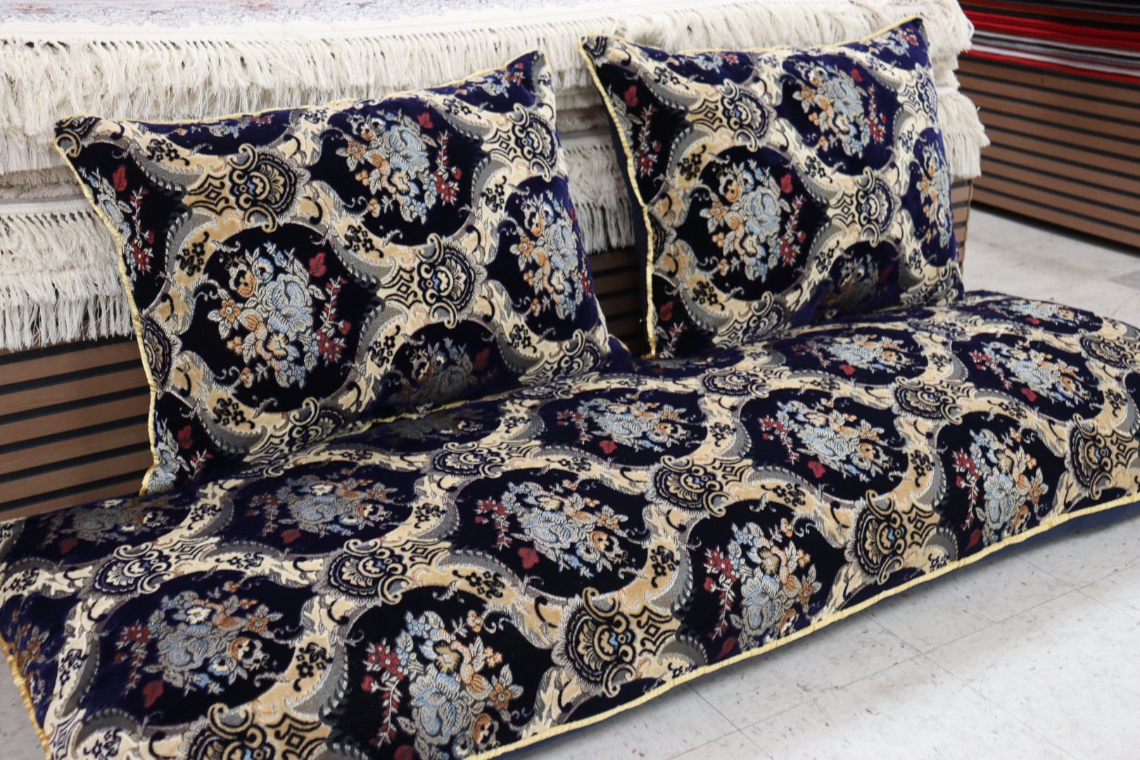 Creamy & Dark Navy Customized Toshak Cover Set #025
