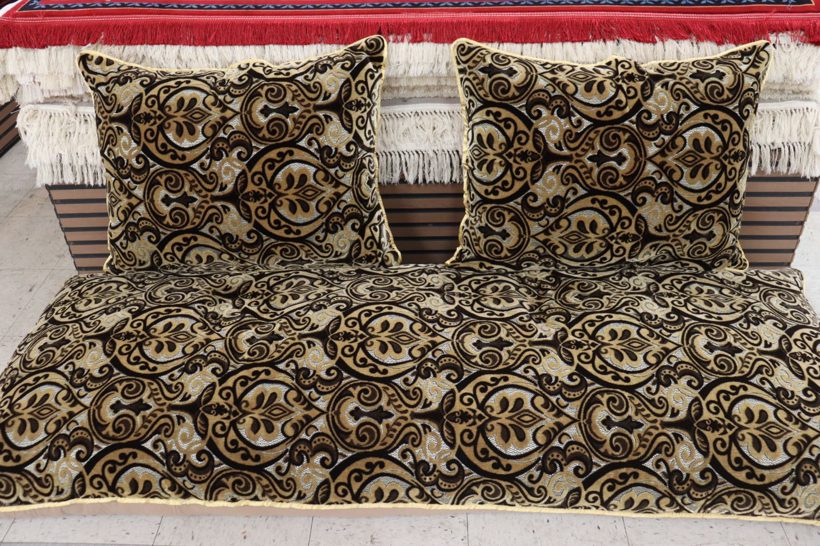 Creamy & Brown Customized Toshak Cover Set #030