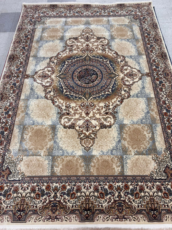 NIKE Cream Color 1200 Reeds Kashan Design Machine made Carpet