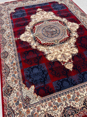 NIKE Red Color 1200 Reeds Kashan Design Machine made Carpet