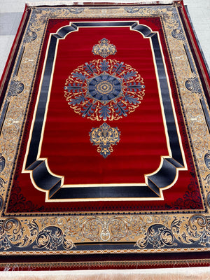 Kavir Red Color 1200 Reeds Kashan Design Machine made Carpet