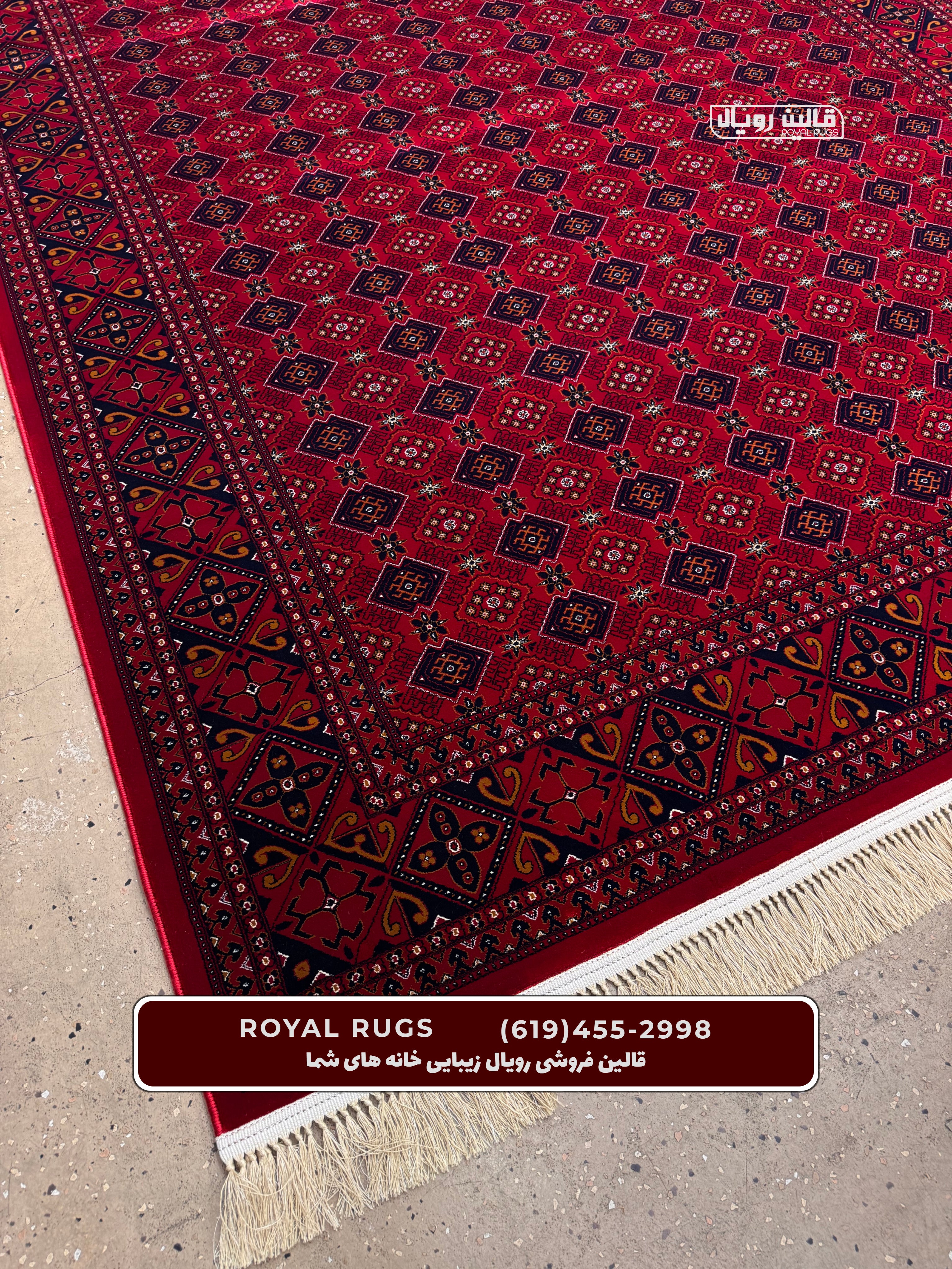 Red Color High Quality 1500 Reeds Kashan Design Machine Made Carpet #60211