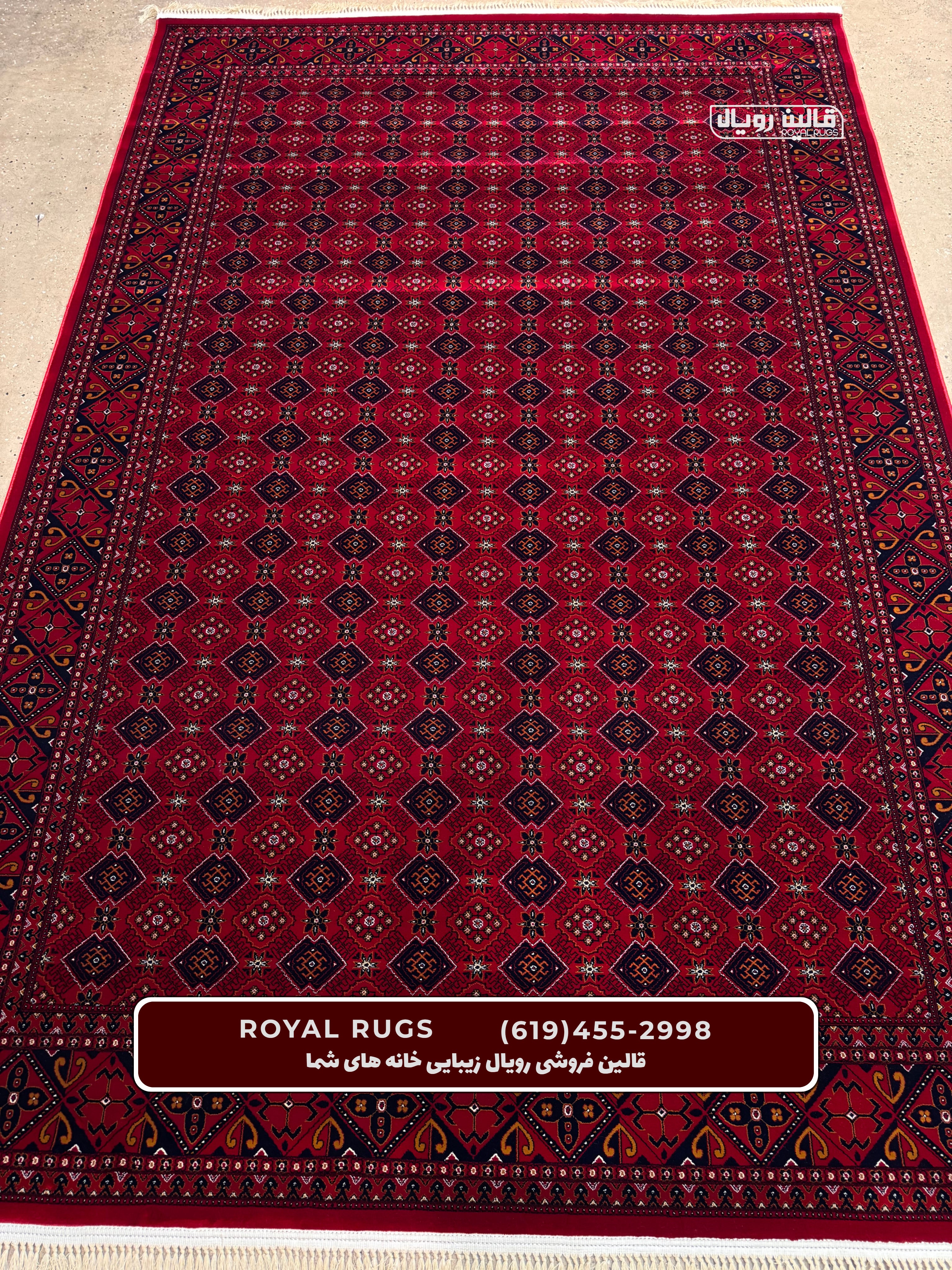 Red Color High Quality 1500 Reeds Kashan Design Machine Made Carpet #60211