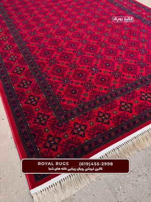 Red Color High Quality 1500 Reeds Kashan Design Machine Made Carpet #61211