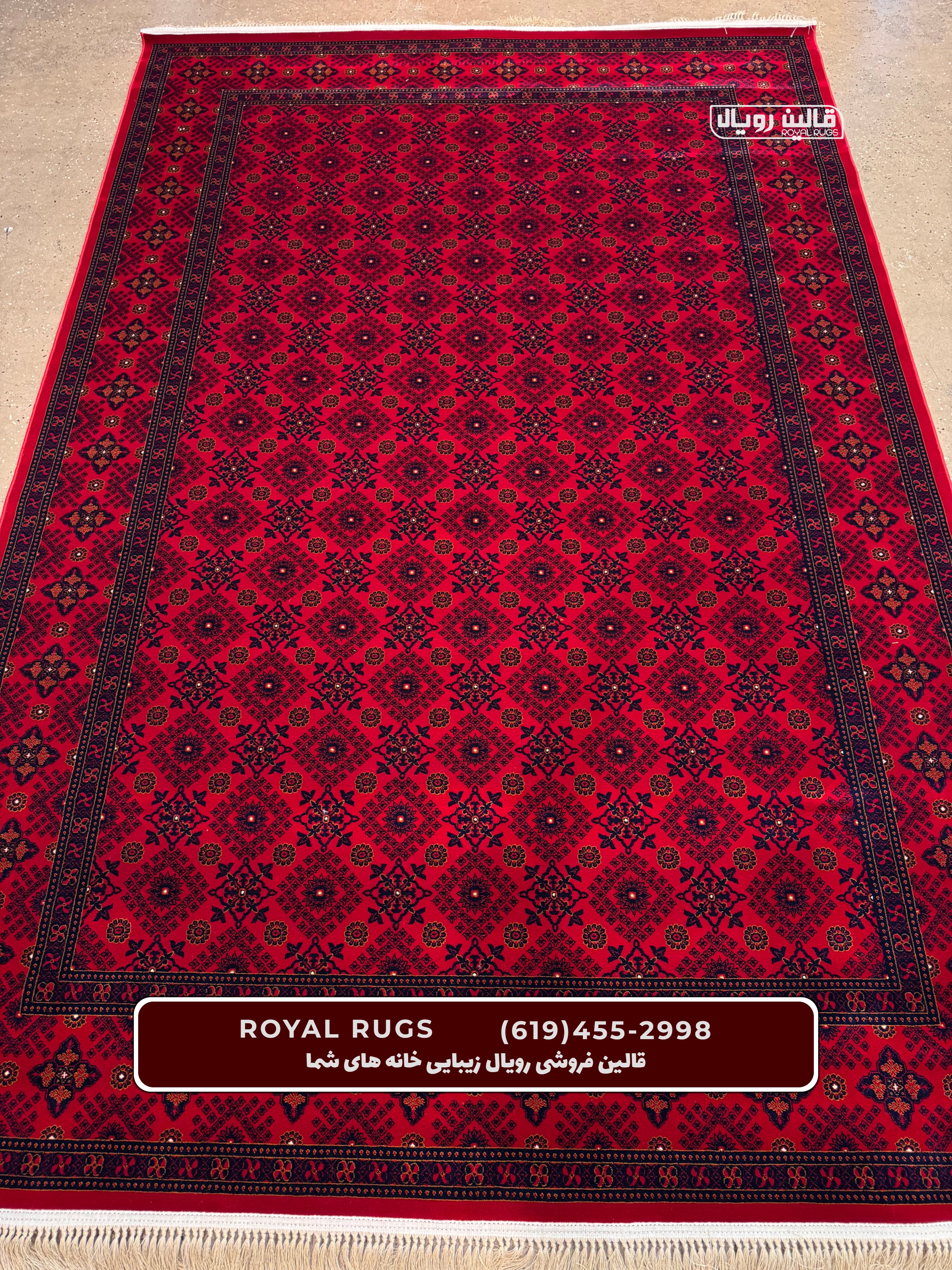 Red Color High Quality 1500 Reeds Kashan Design Machine Made Carpet #61211