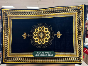 Black Afghani Style Velvet Carpet Cover / Sarfarshi – 200 × 300 CM (#2009)