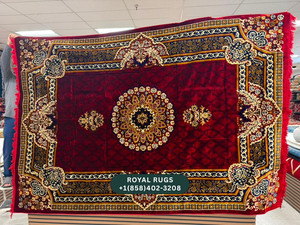 Red Afghani Style Velvet Carpet Cover / Sarfarshi – 200 × 300 CM (#20011)