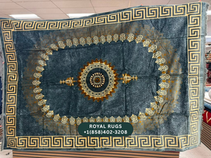 Grey Afghani Style Velvet Carpet Cover / Sarfarshi – 200 × 300 CM (#20015)