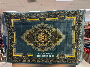 Grey Afghani Style Velvet Carpet Cover / Sarfarshi – 200 × 300 CM (#20033)