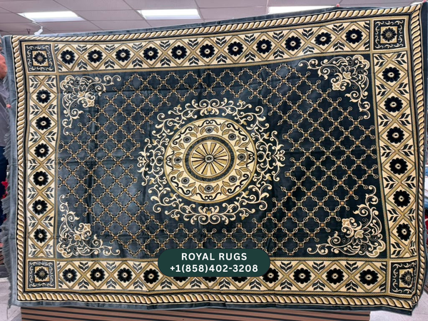Grey Afghani Style Velvet Carpet Cover / Sarfarshi – 200 × 300 CM (#2003)