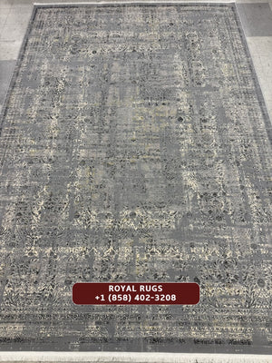 Light Grey Tuba Collection – 1200 Reeds Turkish Machine-Made Carpet | Premium Quality Area Rug #5554A