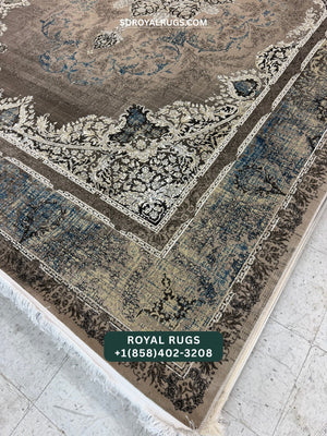 1200 REEDS LIGHT BROWN PERSIAN DESGIN MACHINE MADE CARPET (COTTON) 702