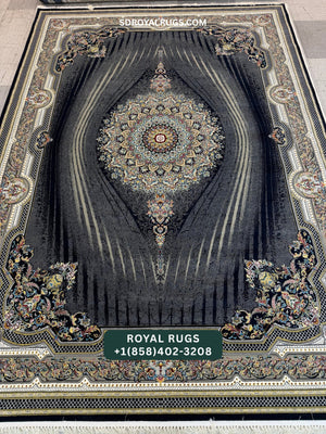 1200 REEDS DARK NAVY PERSIAN DESGIN MACHINE MADE CARPET (COTTON) RONIA
