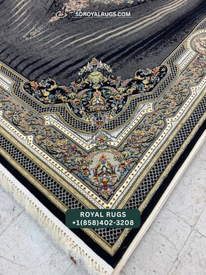 1200 REEDS DARK NAVY PERSIAN DESGIN MACHINE MADE CARPET (COTTON) RONIA