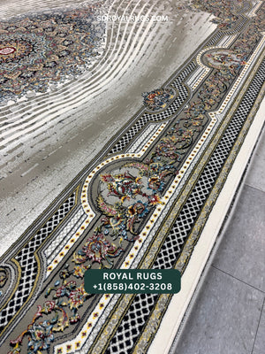 1200 REEDS CREAM PERSIAN DESGIN MACHINE MADE CARPET (COTTON) RONIA
