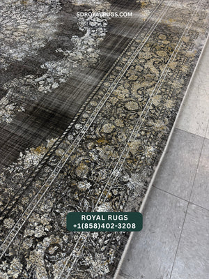 1500 REEDS GRAY PERSIAN DESGIN MACHINE MADE CARPET (COTTON) 1430