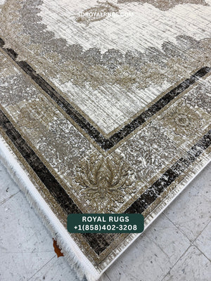1200 REEDS CREAM PERSIAN DESGIN MACHINE MADE CARPET (COTTON) 710