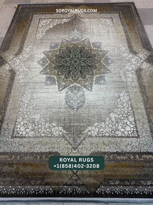 1200 REEDS BROWN PERSIAN DESGIN MACHINE MADE CARPET (COTTON) ARFAN